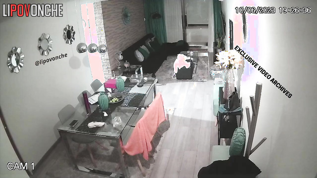 She enjoys texting her boyfriend (living room cam)