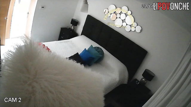 She lay down in a cozy bed and started chatting with her boyfriend