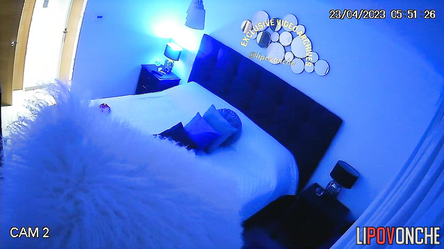 She lay down in a cozy bed and started chatting with her boyfriend