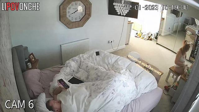 After hot sex with her elderly husband, a tattooed mommy gets ready to go shopping