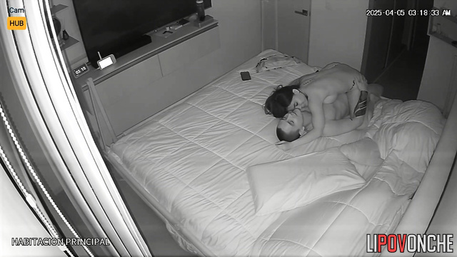 Young woman fucks her partner and doesn't know about hidden camera