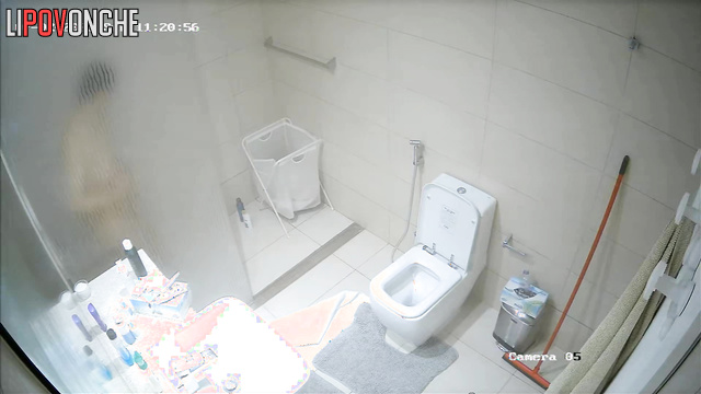 Lonely lady washed herself and didn't suspect anything bad