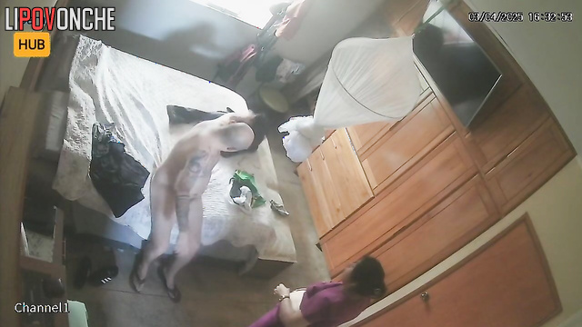 Bald lover entered his lady sweet in doggystyle position