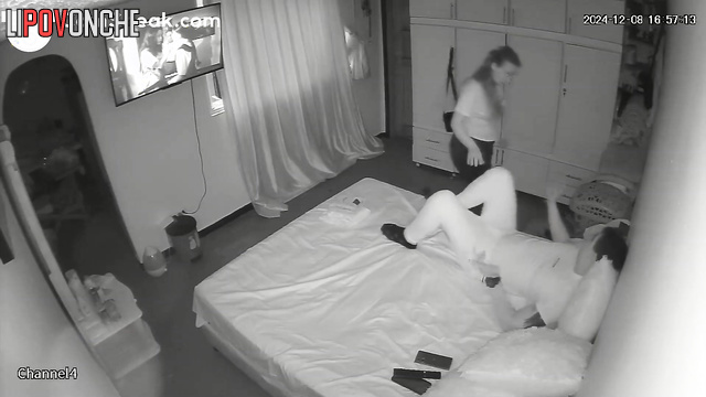 Couple fucking and watching interesting movie, hot scenes