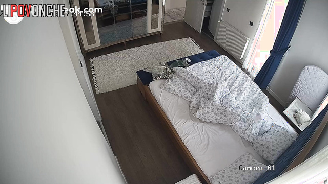 Brunette relaxing alone in the bed before sound sleep
