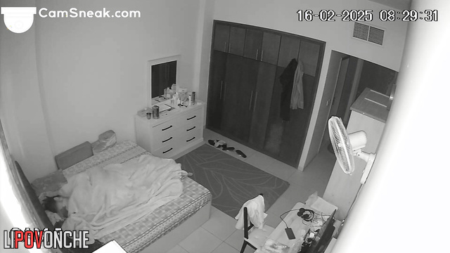 Seductive massage by a husband's hairy body of his sleepy wife