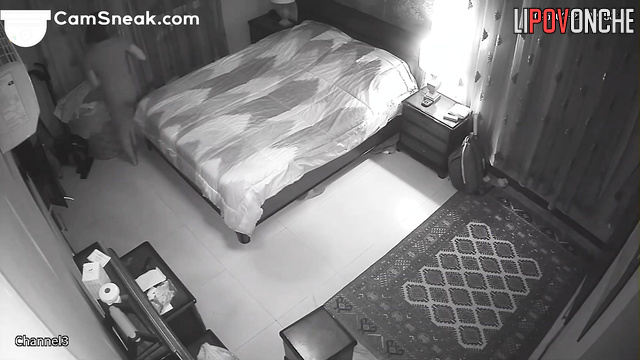 A cute brunette with big tits eagerly undresses her lover and grabs his cock