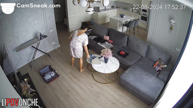 Nobody knows why she walks around the living room naked