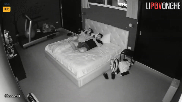 Cool sex on the king size bed / hidden night video