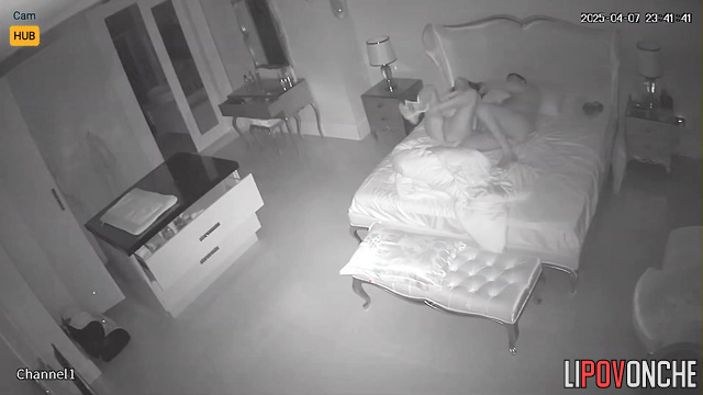 Married couple moaning loud, they love having time together in bed