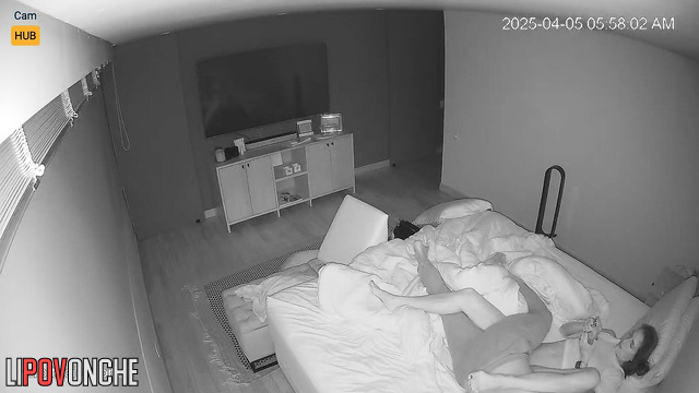 Young couple enjoying romantic date in the bedroom