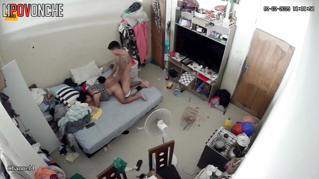 They fucking in their small and dirty room, look now