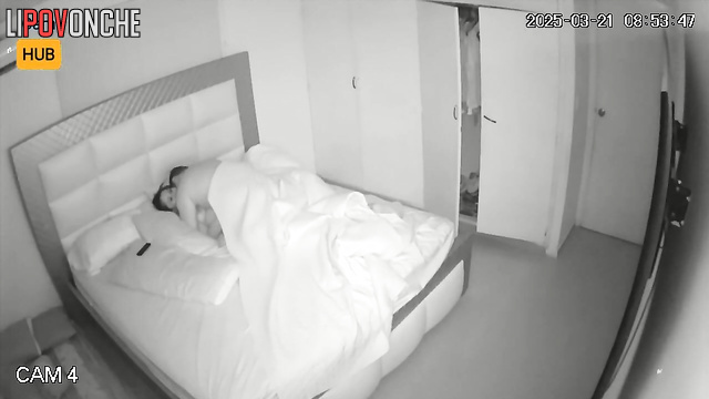 Two adult people enjoying night passion / bedroom video