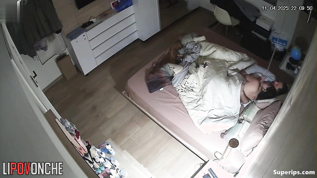 Married couple fucked so hot all night, hidden cam