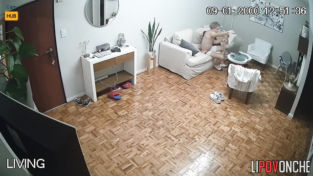Curly-haired buddy fucks shy Argentine girlfriend right in the living room