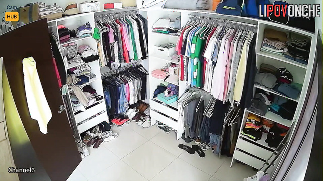 Young woman changing their outfits in the dressing room