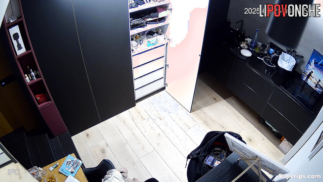 Cute teen dressing for her first school day, hidden video