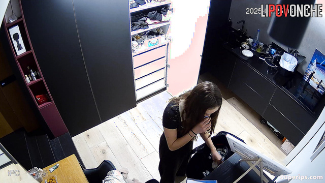 Cute teen dressing for her first school day, hidden video