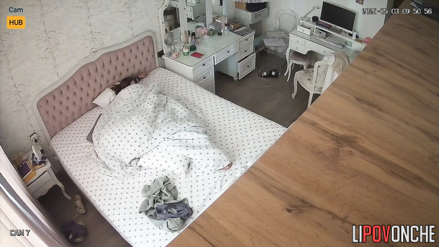 Georgian beauty masturbating quiet under the blanket