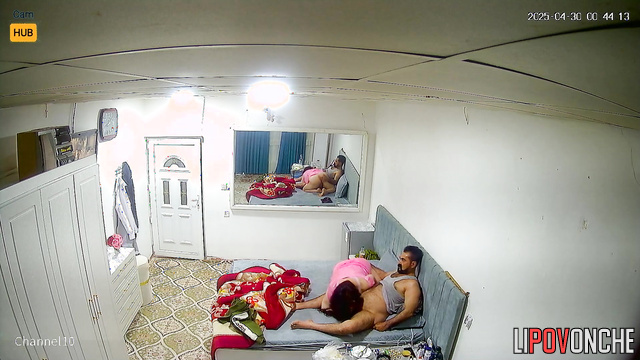 Bored horny wife molests her bearded husband with hairy body