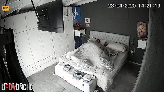 The husband suddenly woke up to his Argentine wife licking his erect cock