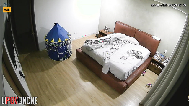 Couple getting ready for bed - hidden night video