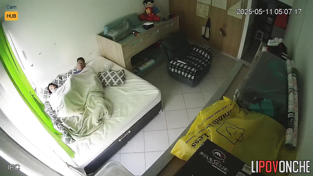 Asian milf and her younger lover, hot bedroom video