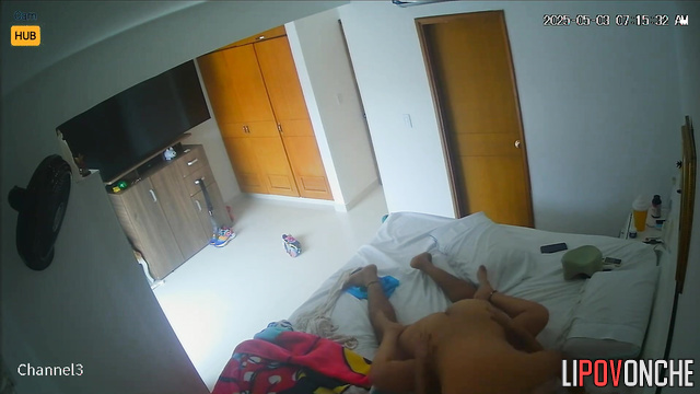 Man watching football after awesome sex with his wife