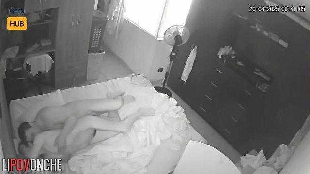 Bearded lover licks girlfriend's sensitive nipples and hairy pussy