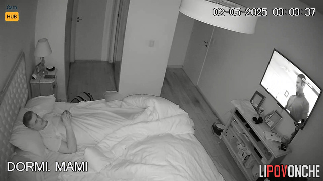 Young couple prefers sex to watching TV - night video
