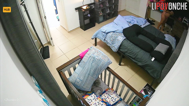 Big-ass pregnant Latina in sexy lingerie lies in bed waiting for her husband