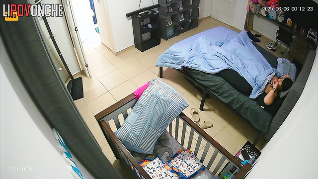 Big-ass pregnant Latina in sexy lingerie lies in bed waiting for her husband