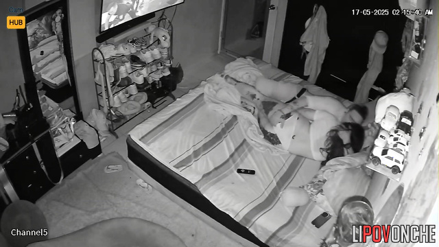 Chubby tattooed hottie jerks off her brutal husband's big cock