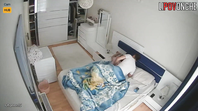 Excited husband fucked his pretty sleeping wife hard from behind