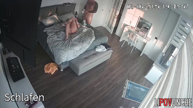 Young married couple checks out how the bed rocks when fucking
