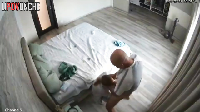 Redheaded wife loves it when bald husband fucks her deeply in her mouth