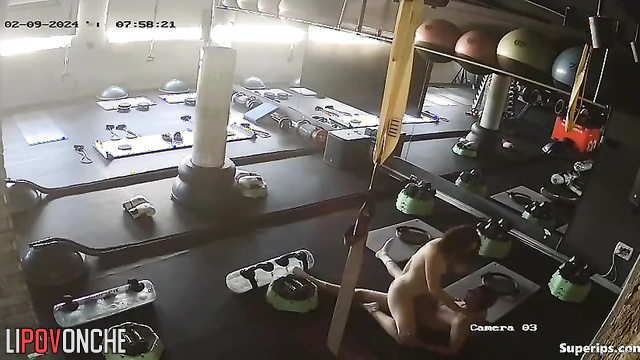 Gym camera fixed how trainer fucked his slutty client