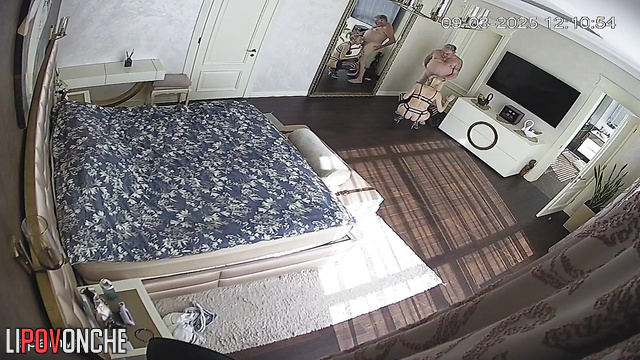 Delightful blonde prefers to fuck her fat husband only with an butt plug in her ass