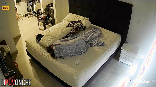 Skinny lesbian prefers to walk around the house naked while her girlfriend sleeps