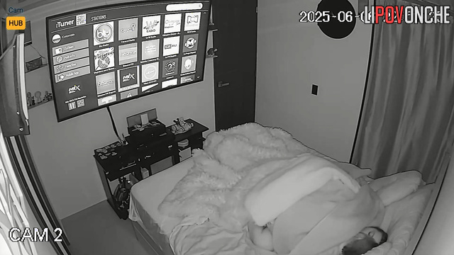 The chubby Latina was awakened by her inexhaustible husband for a sweet night fuck
