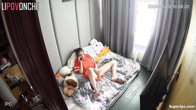 Young and lonely lady masturbating after school, look
