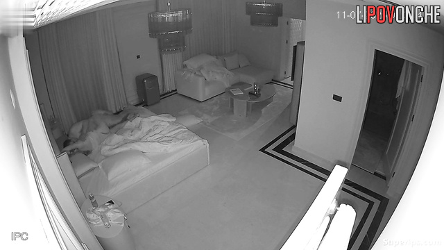 Chubby guy enjoying his gorgeous wife's body, spy camera