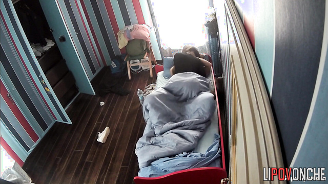 The bed is so narrow that you can only fuck in the cowgirl position