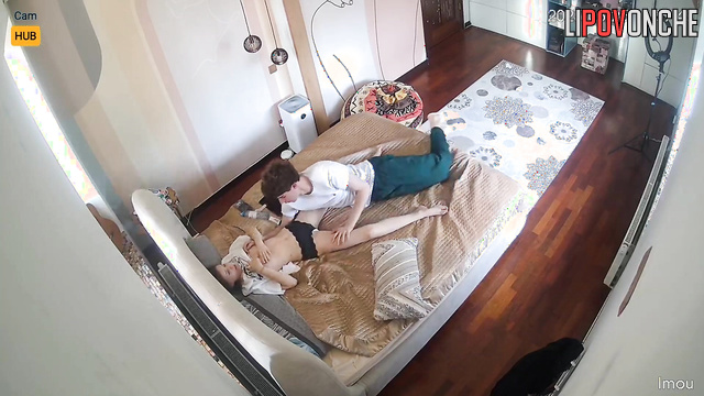 Boyfriend and girlfriend enjoying oral sex, home video