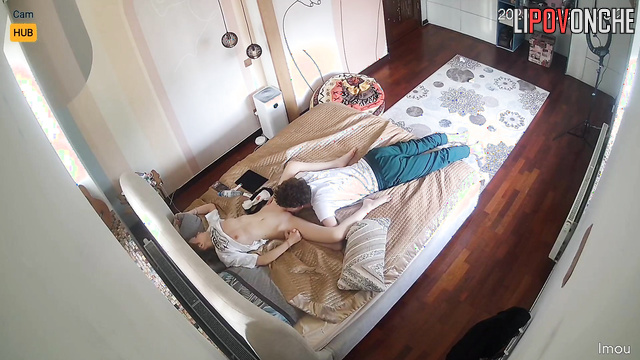 Boyfriend and girlfriend enjoying oral sex, home video