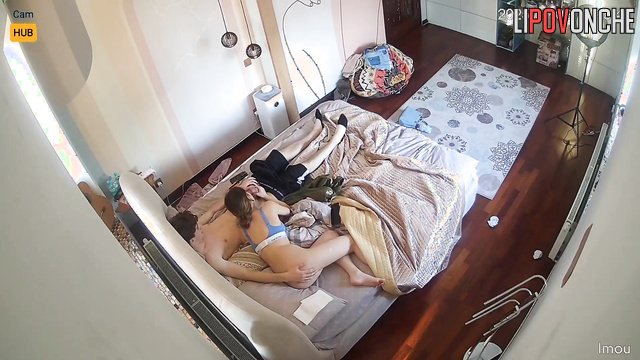 Young russian couple enjoying oral sex while parents are at work