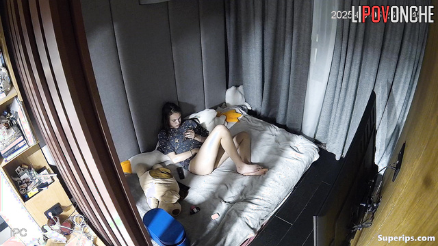 Young girl pleased herself through wet panties, look