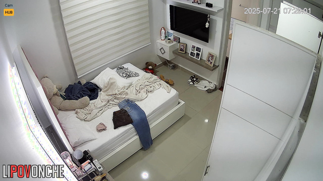 She doesn't even realize that there is a camera installed in her room