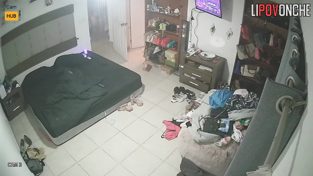 Sneaky neighbors installed a cam in their flat to jerk off hotly