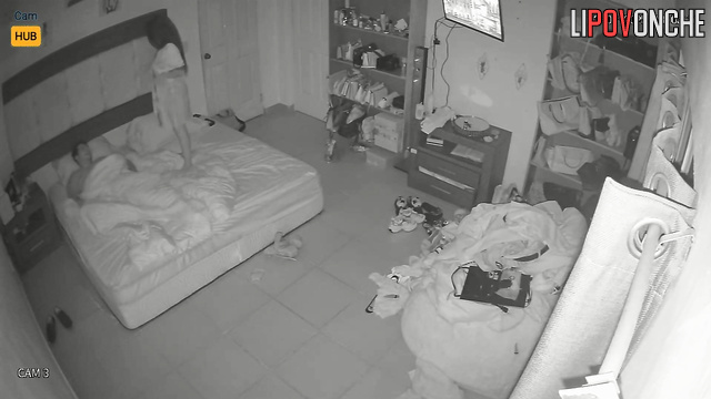 Sneaky neighbors installed a cam in their flat to jerk off hotly